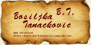 Bosiljka Tanacković vizit kartica